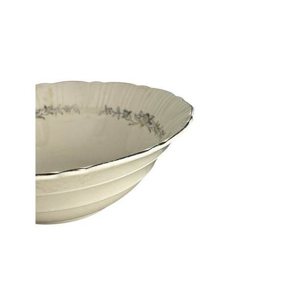 (2) Coronet Serving Bowls 8 3/4” Platinum Floral Wreath Homer Laughlin Vintage - Picture 6 of 13